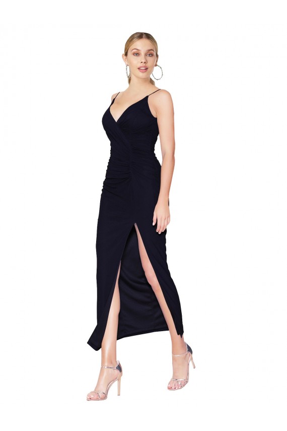 Purchase Soft Chiffon Mermaid Knee Length Sleeveless V-Back Formal Evening Dress