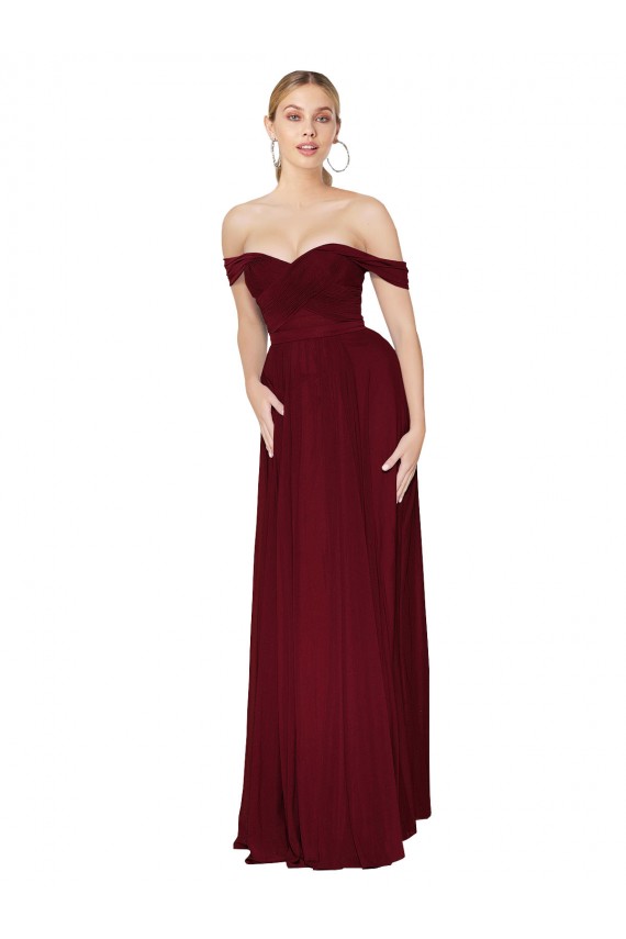 Purchase Soft Chiffon Mermaid Long Sleeveless Formal Dress