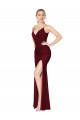 Purchase Soft Chiffon Mermaid Long Sleeveless V-Back Side Slit Prom Dresses