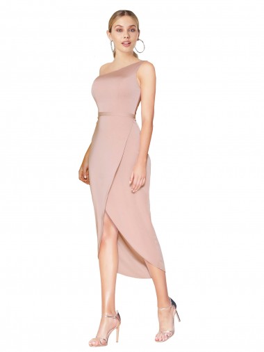 Purchase Stretch Crepe Mermaid Knee Length Sleeveless Formal Dress