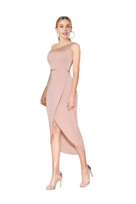 Purchase Stretch Crepe Mermaid Knee Length Sleeveless Formal Dress
