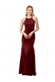 Purchase Stretch Crepe Mermaid Long Sleeveless Criss Cross Back Formal Evening Dress