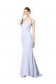 Purchase Stretch Crepe Mermaid Long Sleeveless High Neck Evening Dress