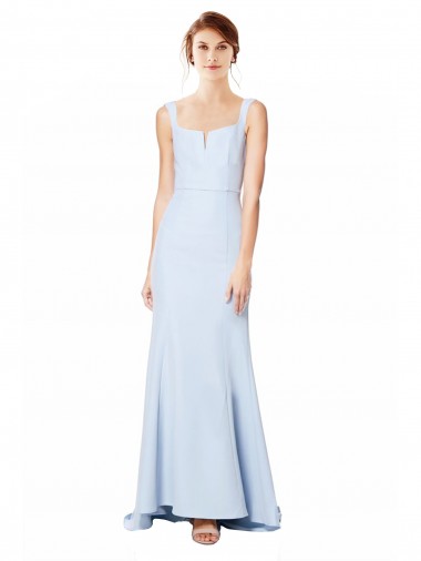 Purchase Stretch Crepe Mermaid Mermaid Sleeveless Light Sky Blue Formal Dress