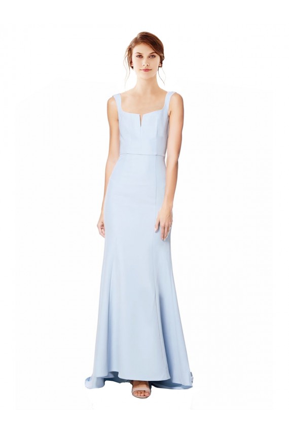Purchase Stretch Crepe Mermaid Mermaid Sleeveless Light Sky Blue Formal Dress