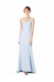 Purchase Stretch Crepe Mermaid Mermaid Sleeveless Light Sky Blue Formal Dress