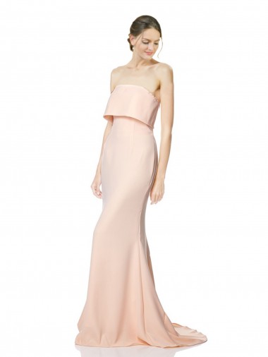 Purchase Stretch Crepe Mermaid Long Sleeveless Black Tie Evening Dress