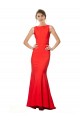 Purchase Stretch Crepe Mermaid Long Sleeveless Open Back Evening Dress