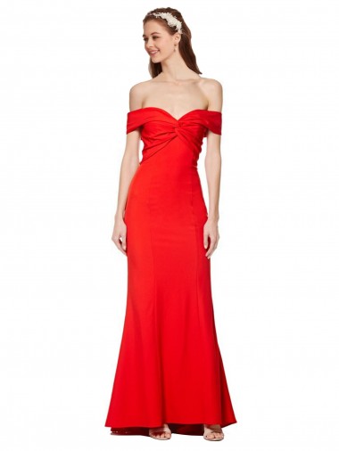 Purchase Stretch Crepe Mermaid Long Sleeveless Evening Dress