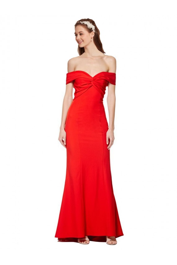 Purchase Stretch Crepe Mermaid Long Sleeveless Evening Dress