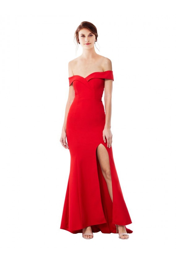 Purchase Stretch Crepe Mermaid Long Sleeveless Formal Evening Dress