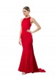 Purchase Stretch Crepe Mermaid Long Sleeveless Open Back Formal Evening Dress