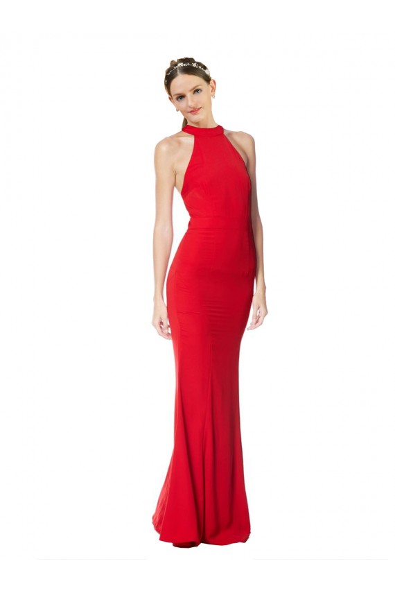 Purchase Stretch Crepe Mermaid Long Sleeveless Prom Dress