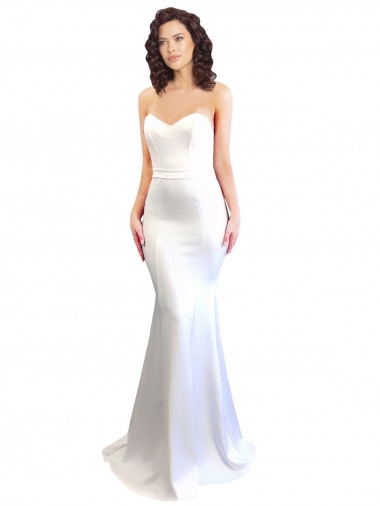 Purchase Stretch Crepe Mermaid Long Sleeveless Low Back Formal Evening Dress