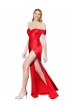 Purchase Stretch Satin Mermaid Long Sleeveless High Slit Prom Dresses