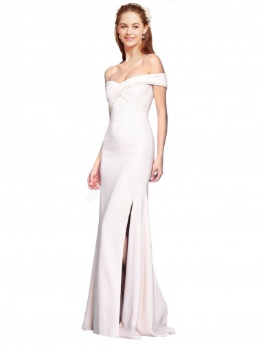 Purchase Stretch Crepe Mermaid Long Sleeveless White Formal Dress