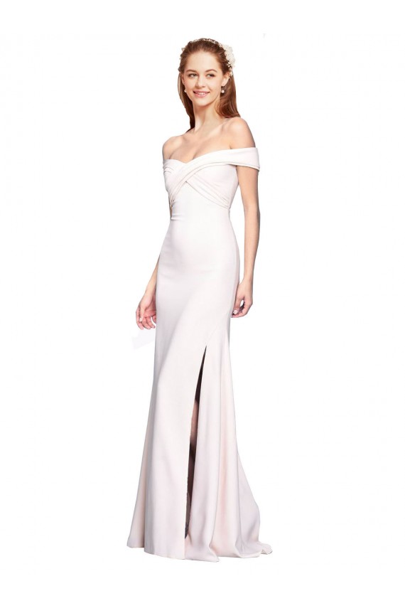 Purchase Stretch Crepe Mermaid Long Sleeveless White Formal Dress