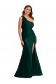 Purchase Silky Satin Mermaid Long Sleeveless Front Slit Prom Dresses