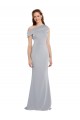 Purchase Stretch Crepe Mermaid Long Sleeveless Grey Formal Dress