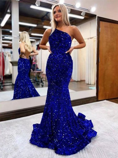 Purchase Velvet Sequin Mermaid Sweep Train Evening Dress