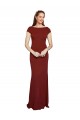 Purchase Stretch Crepe Mermaid Long Cap Sleeves Keyhole Back Formal Evening Dress