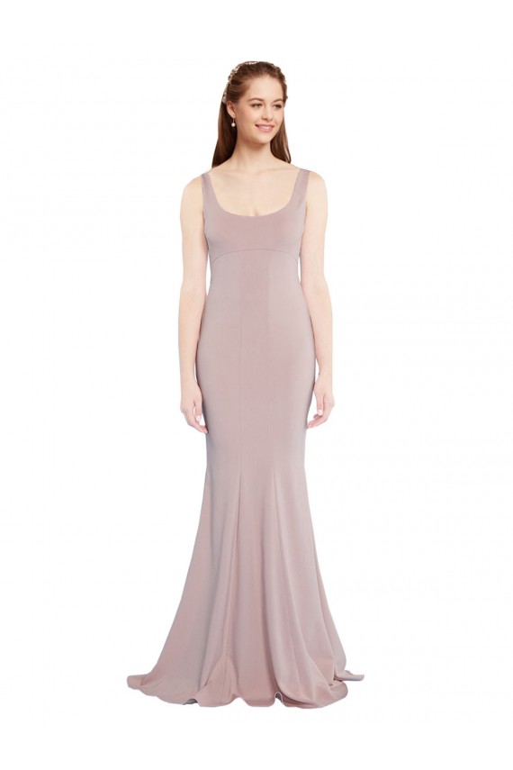 Purchase Stretch Crepe Mermaid Long Cap Sleeves Formal Evening Dress
