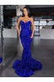 Purchase Velvet Sequin Mermaid Sleeveless Evening Dress