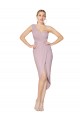 Purchase Soft Chiffon Mermaid Cocktail Length Sleeveless One Shoulder V-Back Prom Dresses