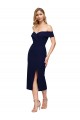 Purchase Stretch Crepe Mermaid Midi Length Sleeveless Formal Evening Dress