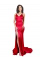 Purchase Stretch Satin Mermaid Long Sleeveless Low Back Red Prom Dresses