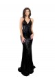Purchase Sequin Mermaid Long Sleeveless Criss Cross Open Back Black Tie Evening Dress
