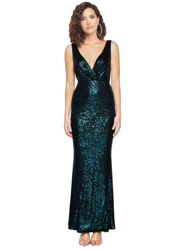 Purchase Sequin Mermaid Long Sleeveless Evening Dress