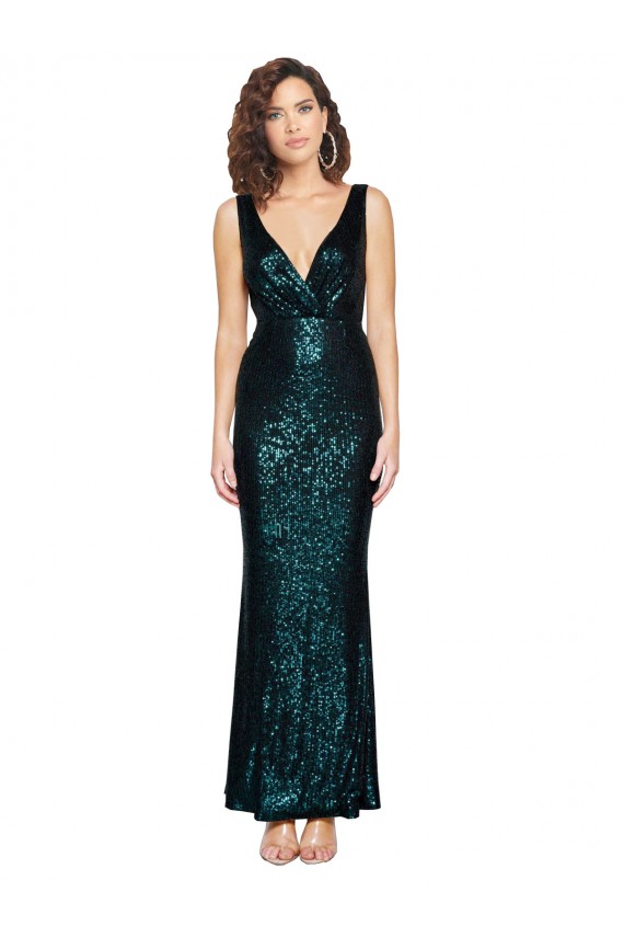 Purchase Sequin Mermaid Long Sleeveless Evening Dress