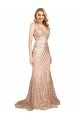 Purchase Sequin & Sparkling Sequin Mermaid Long Sleeveless V-Back Plus Size Formal Evening Dress