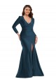 Purchase Silky Satin Mermaid Long Long Sleeves Plus Size Formal Evening Dress