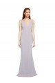 Purchase Stretch Crepe Mermaid Long Sleeveless Keyhole Back Arctic Lilac Prom Dresses