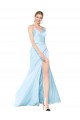 Purchase Stretch Satin Mermaid Mermaid Sleeveless Light Sky Blue Formal Evening Dress