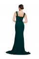Purchase Stretch Crepe Sheath Sweep Train Sleeveless Semi Formal Evening Dress