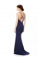 Purchase Stretch Crepe Mermaid Long Sleeveless Criss Cross Open Back Formal Evening Dress