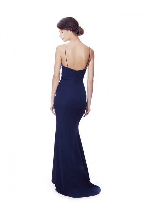 Purchase Stretch Crepe Mermaid Long Sleeveless Open Back Formal Dress