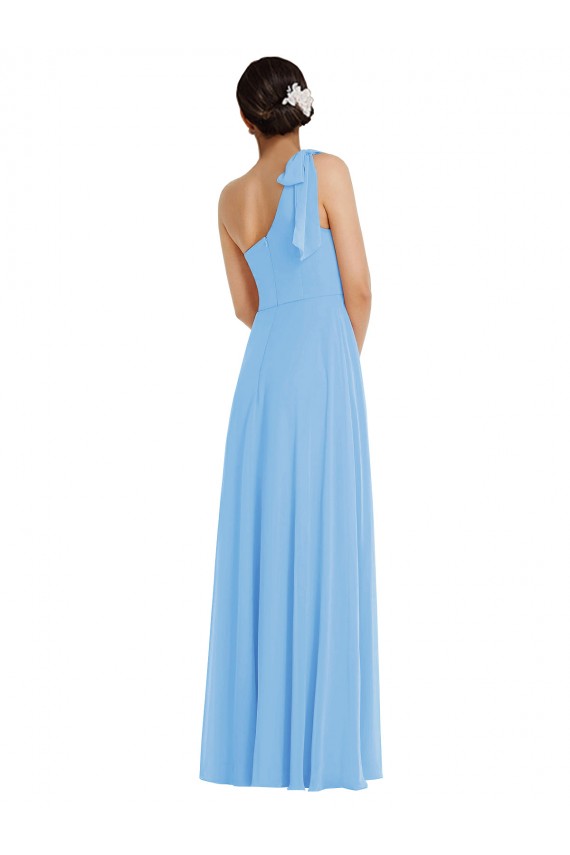 Purchase Soft Chiffon Trumpet Long Sleeveless Semi Formal Evening Dress