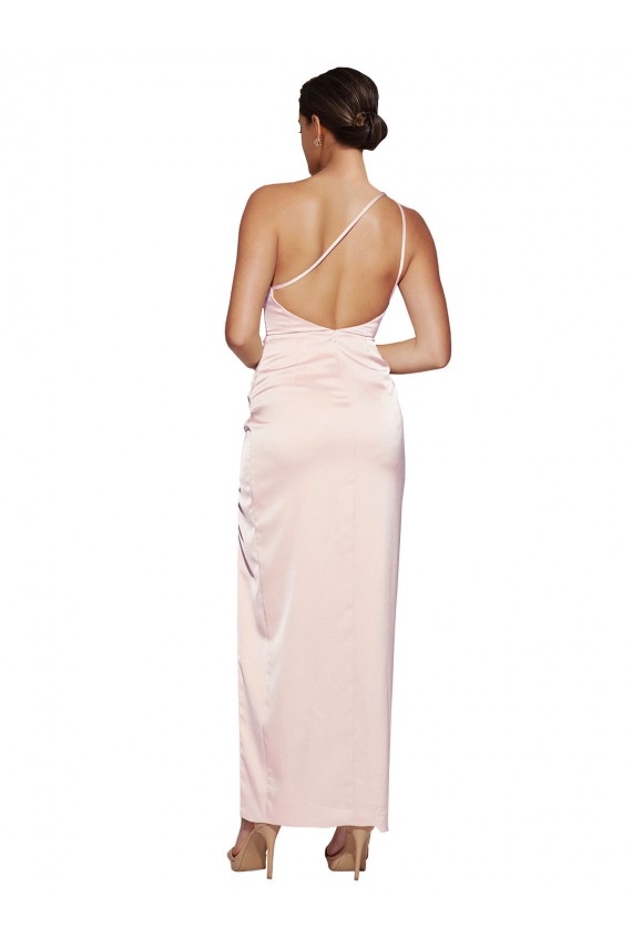 Purchase Silky Satin A-Line Long Sleeveless Low Back Semi Formal Evening Dress