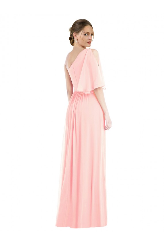 Purchase Soft Chiffon A-Line Long Bell Sleeves Semi Formal Evening Dress