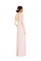Purchase Stretch Crepe A-Line Long Sleeveless Low Back Black Tie Evening Dress