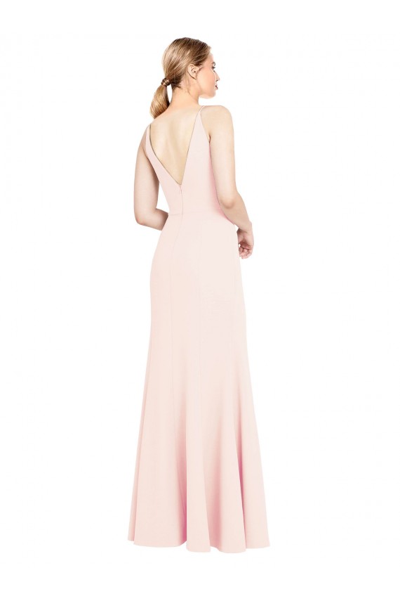 Purchase Stretch Crepe A-Line Sleeveless Pink Formal Evening Dress
