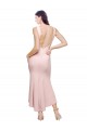 Purchase Stretch Crepe Sheath Midi Length Sleeveless Low Back High Low Evening Dress