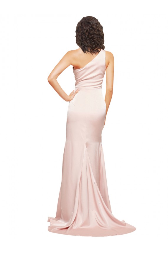 Purchase Silky Satin Sheath Long Sleeveless Black Tie Evening Dress