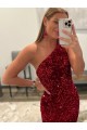 Purchase Velvet Sequin Sweep Train Sleeveless Evening Dress