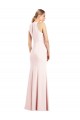 Purchase Stretch Crepe Trumpet Long Sleeveless Keyhole Back Semi Formal Evening Dress