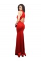 Purchase Stretch Satin Mermaid Long Sleeveless Keyhole Back Formal Evening Dress